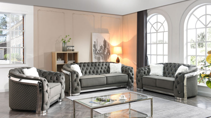 Glory Furniture Sapphire Gray 3pc Living Room Set