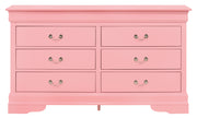 Glory Furniture Louis Phillipe Teal 6 Drawers Dresser