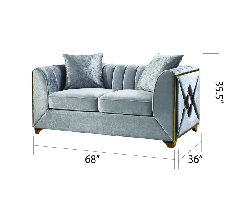 Galaxy Home Velencia Silver 2pc Living Room Set
