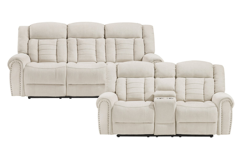 Home Elegance Nutmeg Beige 2pc Living Room Set