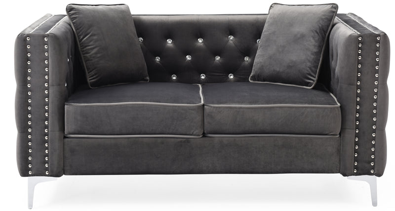 Glory Furniture Paige Ivory Velvet Loveseat