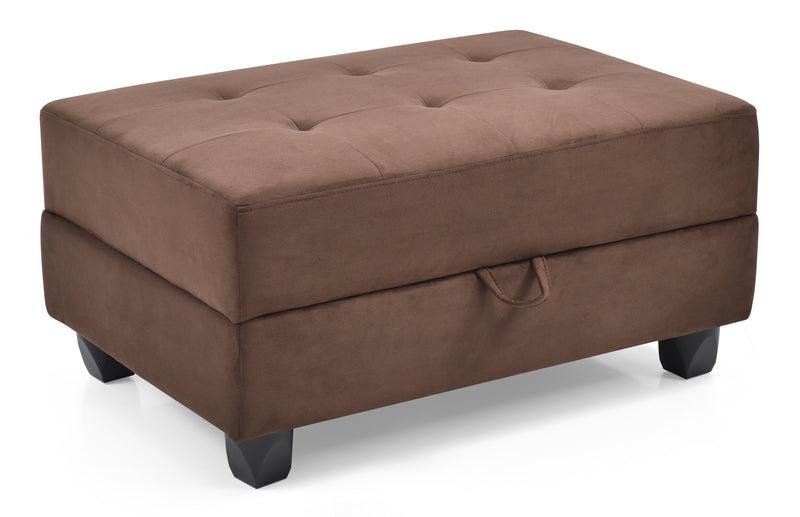 Glory Furniture Gallant Chocolate Microsuede Ottoman