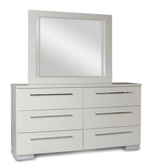 New Classic Furniture Sapphire White Dresser and Mirror