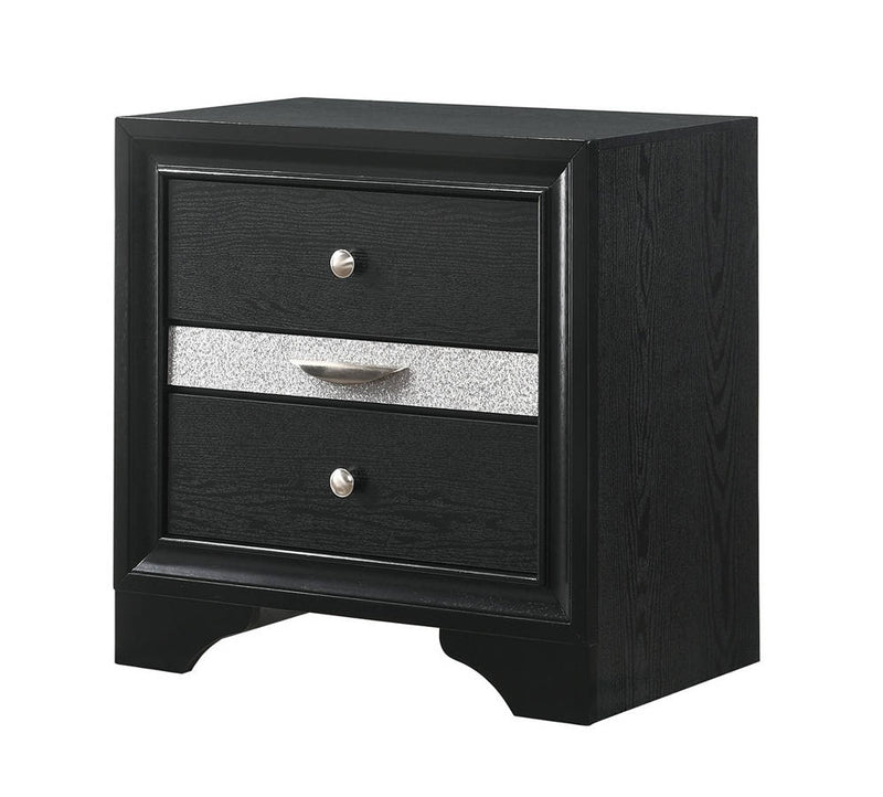 Crown Mark Regata Black Night Stand