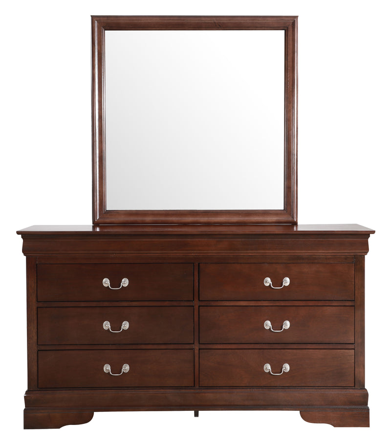 Glory Furniture Louis Phillipe Traditional Cappuccino Dresser and Mirror