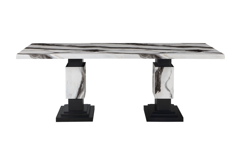 Global Furniture D12DT Black White Dining Table