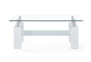 Global Furniture T648 Clear White Coffee Table