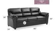 Glory Furniture Olney Black Faux Leather Sofa
