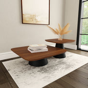 Coaster Furniture Eason Walnut Brown 2pc Coffee Table Set