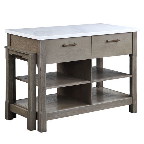 Acme Furniture Feivel Rustic Oak Pull Out Kitchen Island