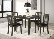 Coaster Furniture Parkwood Charcoal Black 5pc Square Dining Room Set