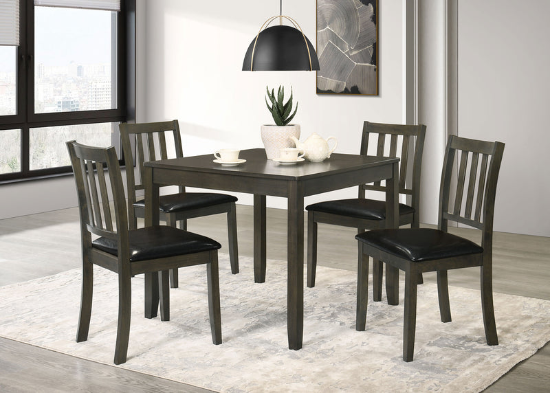 Coaster Furniture Parkwood Charcoal Black 5pc Square Dining Room Set