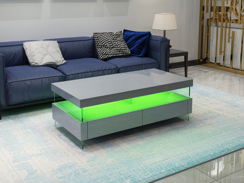 Galaxy Home Ria Gray LED Coffee Table