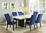 Steve Silver Camila White Blue Rectangle 7pc Dining Set