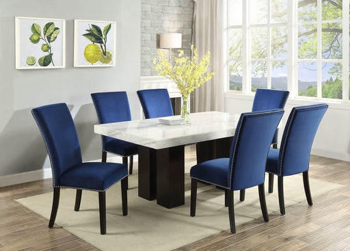 Steve Silver Camila White Blue Rectangle 7pc Dining Set