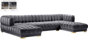 Meridian Furniture Gwen Black Velvet 3pc Sectional