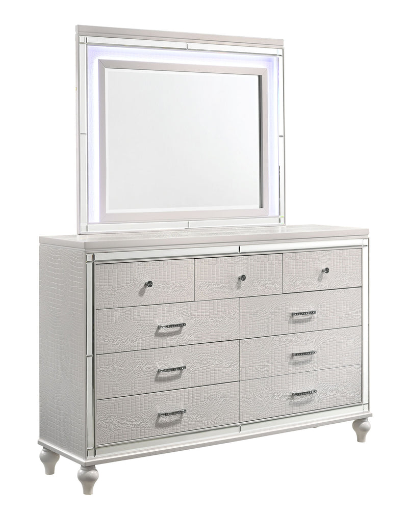 New Classic Furniture Valentino Silver Wood Dresser