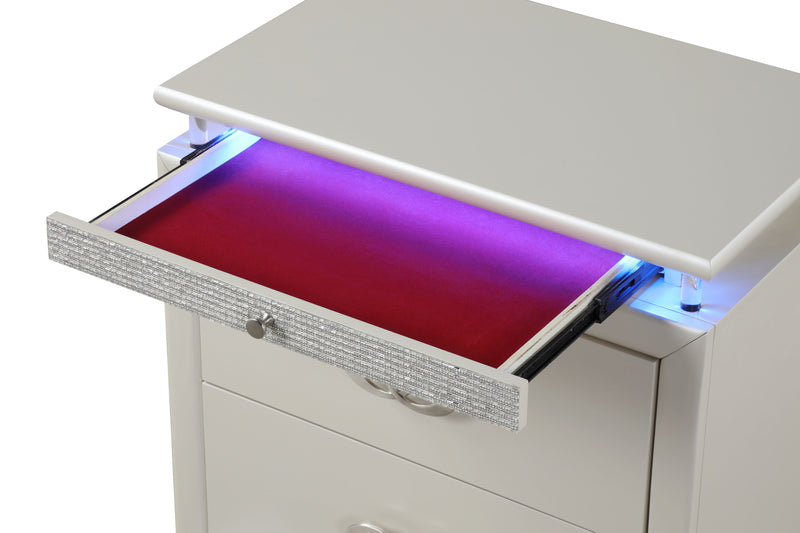 Galaxy Home Passion Milky White Wood Night Stand