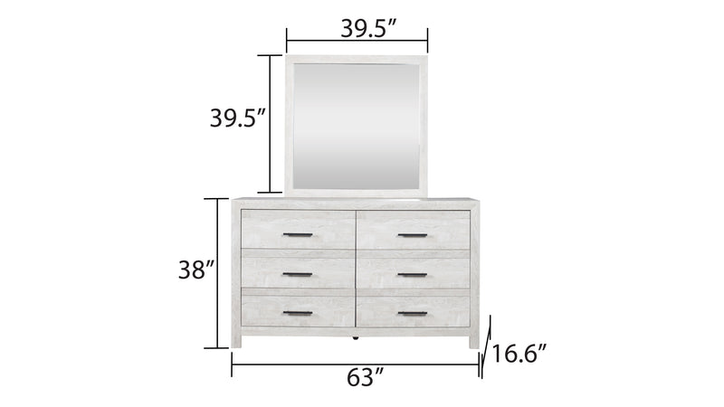 Galaxy Home Denver White Square Mirror