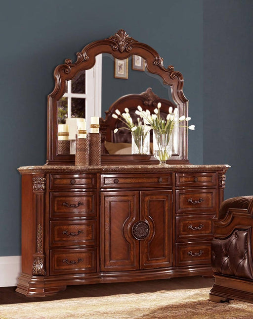 Home Elegance Antoinetta Champagne Dresser and Mirror