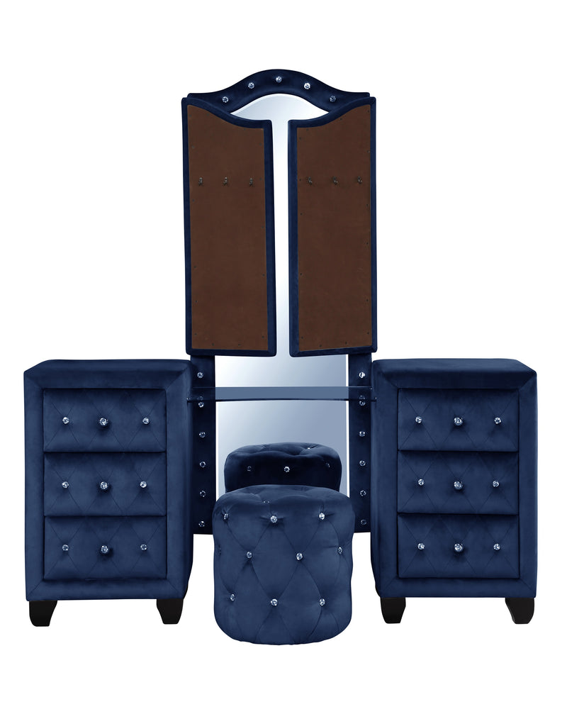 Galaxy Home Sophia Gray Upholstery Vanity Set