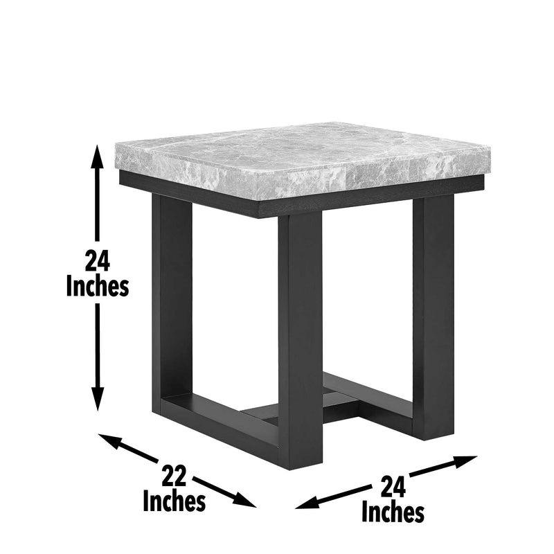 Steve Silver Lucca Gray Marble Top End Table