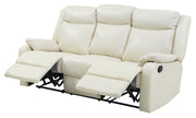 Glory Furniture Ward Pearl Faux Leather Double Reclining Sofa