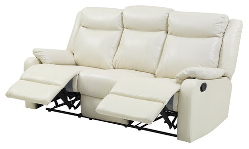 Glory Furniture Ward Pearl Faux Leather Double Reclining Sofa