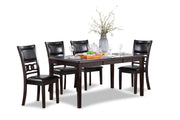 New Classic Furniture Gia Ebony PU 60 Inch 5pc Dining Set