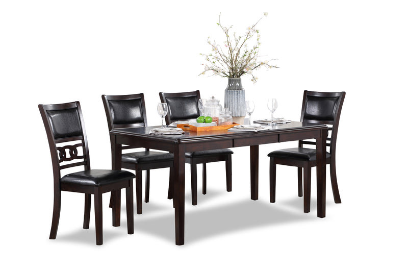 New Classic Furniture Gia Ebony PU 60 Inch 5pc Dining Set