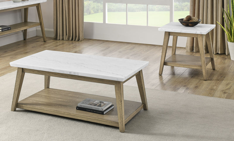 Steve Silver Vida Burnished Blonde White 3pc Coffee Table Set