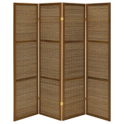 Coaster Furniture Browning Walnut Brown 4 Panel Room Divider Folding Screen
