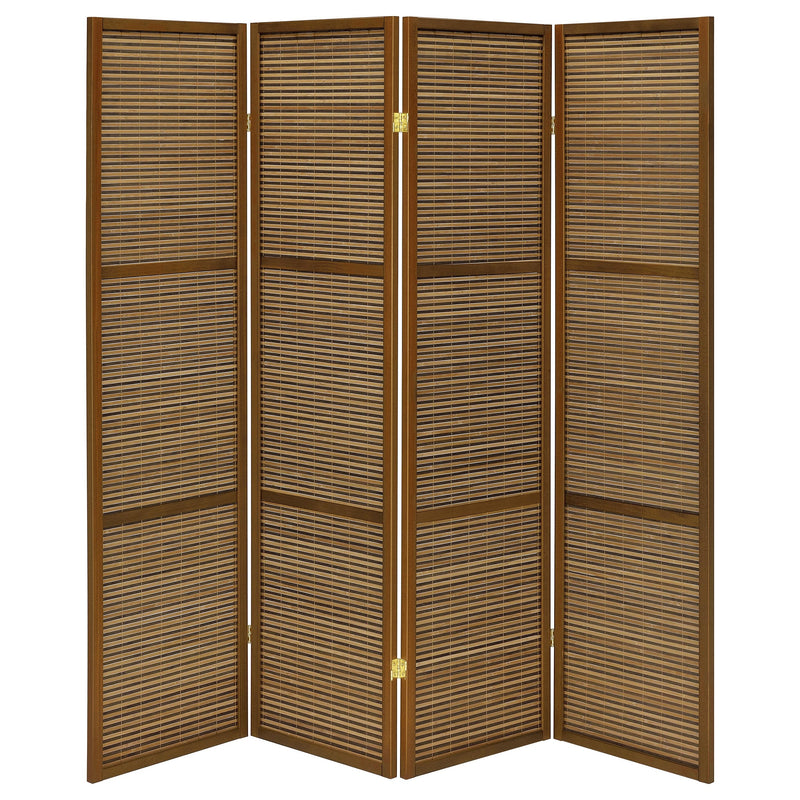 Coaster Furniture Browning Walnut Brown 4 Panel Room Divider Folding Screen