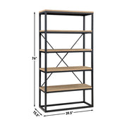 Steve Silver Magnolia Light Brown Black Bookcase