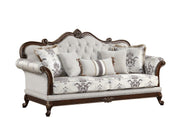 Galaxy Home Gloria White Button Tufted Sofa