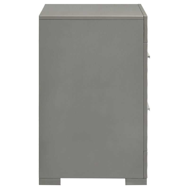 Coaster Furniture Ives Grey High Gloss Nightstand