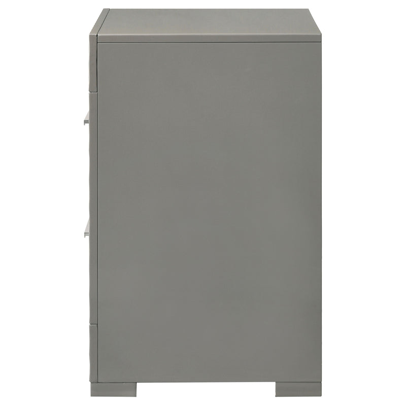 Coaster Furniture Ives Grey High Gloss Nightstand