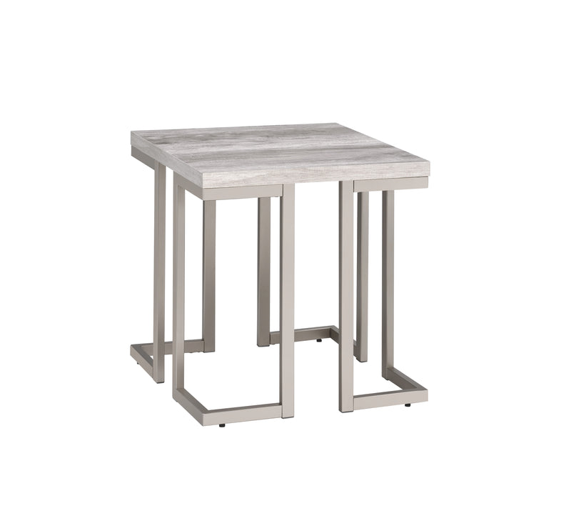 Steve Silver David White Grey End Table