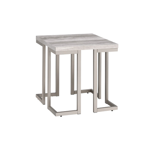 Steve Silver David White Grey End Table