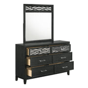 New Classic Furniture Obsidian Black Dresser and Mirror