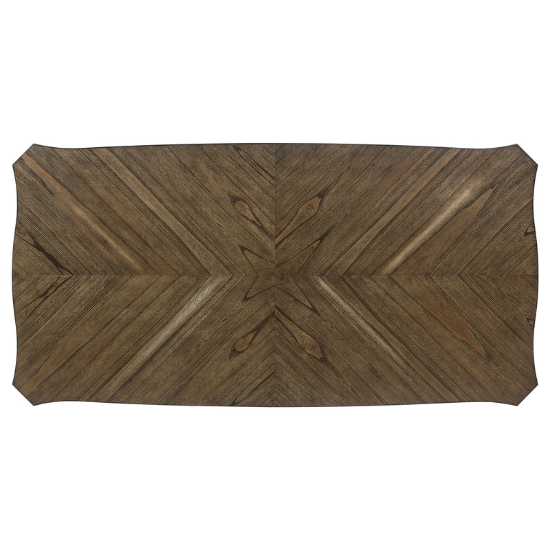 Coaster Furniture Ronnie Nutmeg Rustic Cream Starburst Dining Table