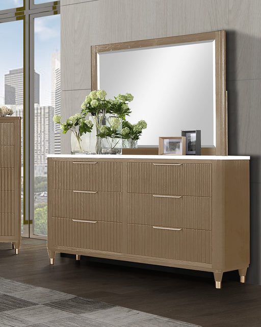 Crown Mark Kara Cerused Natural Dresser Top