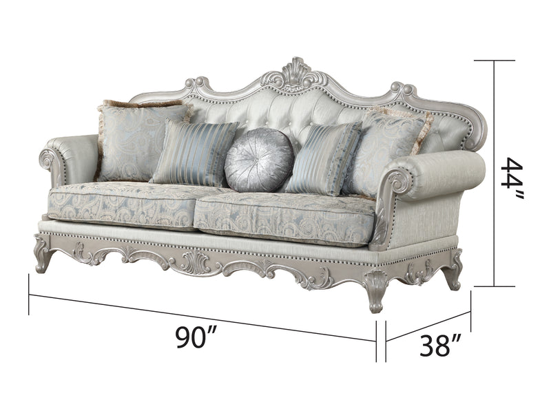 Galaxy Home Tuscan Silver 2pc Sofa And Loveseat Set