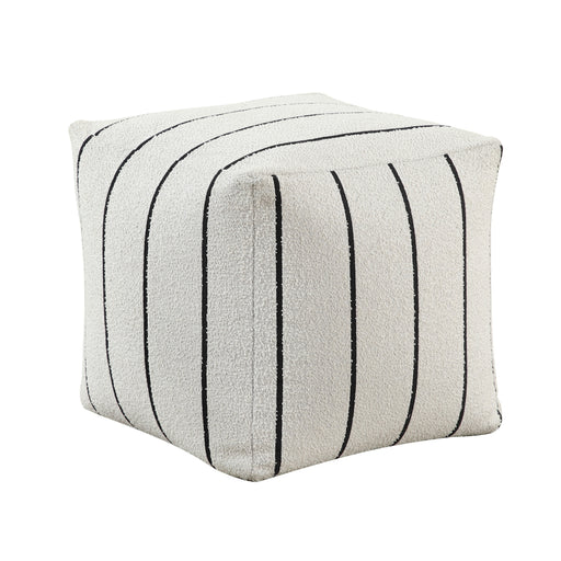 Home Elegance Easley White Black Pouf