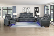 Home Elegance Apex Blue 3pc Living Room Set