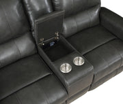 New Classic Furniture Linton Dark Gray Power Console Loveseat