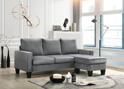 Glory Furniture Jessica Gray Velvet Sofa Chaise