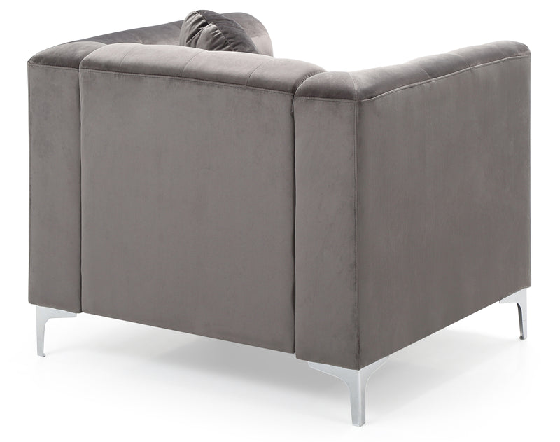 Glory Furniture Pompano Dark Gray Velvet Chair