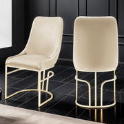2 Galaxy Home Emrald Beige Gold Chairs