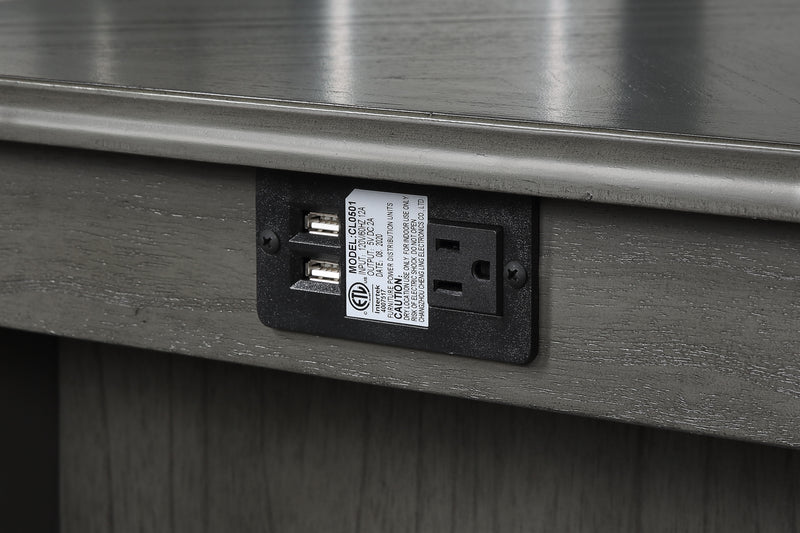 New Classic Furniture Amy Gray 60 Inch 5pc Counter Height Set